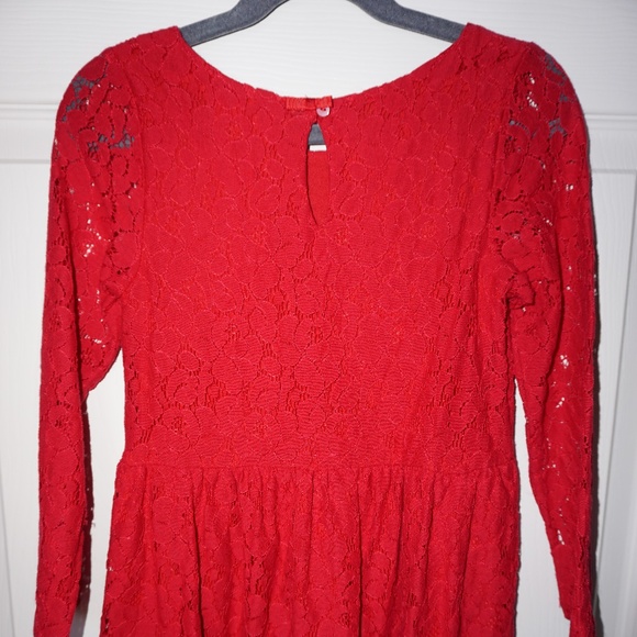 H&M Girls Red Lace Holiday Dress 4-6Y - Picture 5 of 5